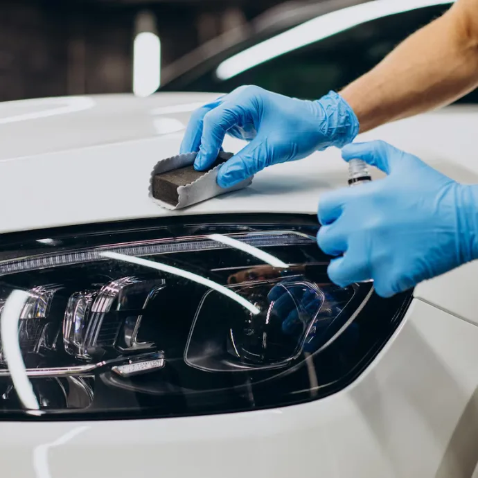 Ceramic coating application for car paint protection"